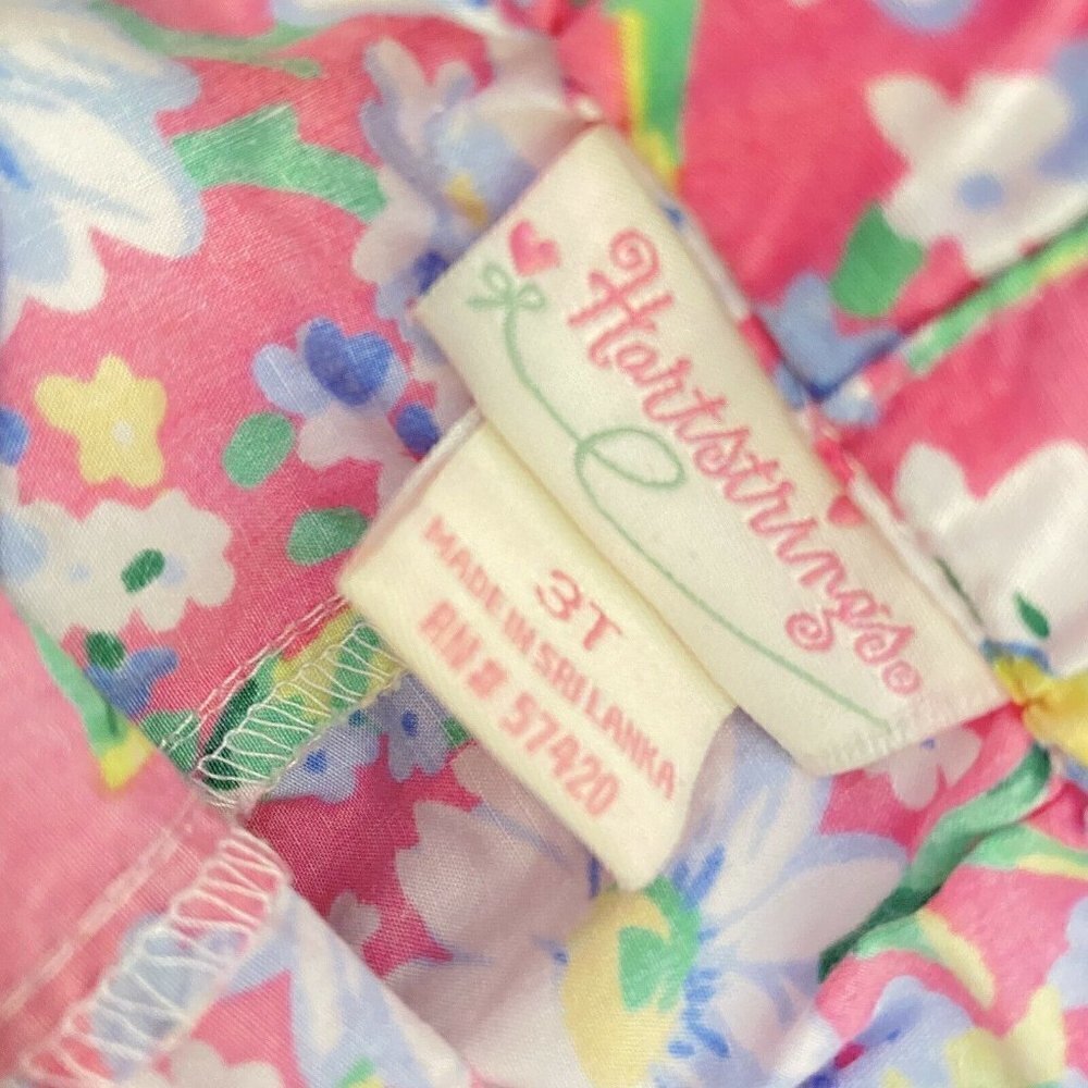 Hartstrings Girl’s Capri Pant Pink‎ Blue White Floral Sz 3T - Picture 3 of 6